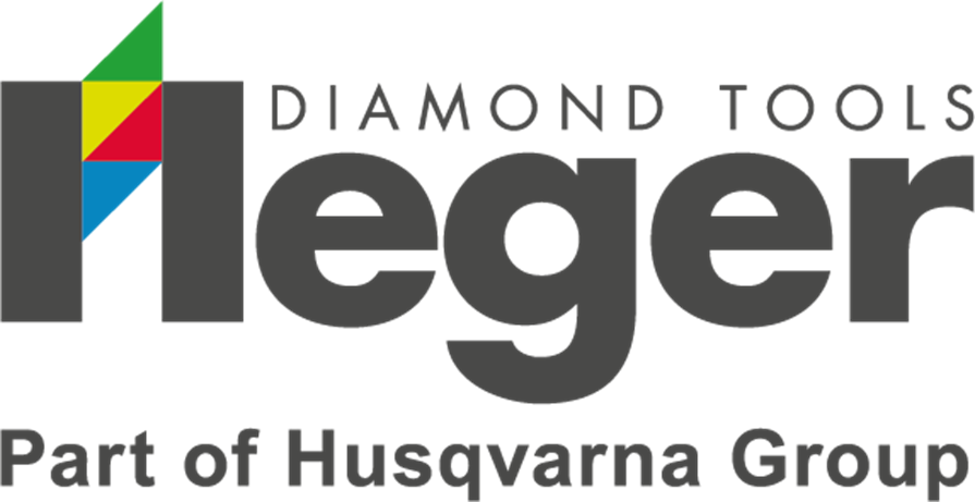 Design du logo de Heger qui est, grâce à ses années d’expérience, l’expert dans l’utilisation d’outils diamantés pour les applications professionnelles dans la construction, le traitement des sols, la pierre naturelle et les matériaux réfractaires 